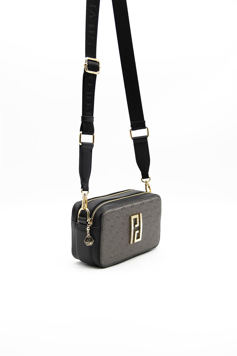 Kadın Çapraz Çanta Platin - Siyah SP1078 Silver & Polo