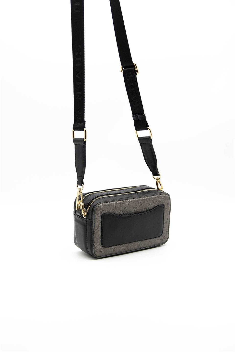 Kadın Çapraz Çanta Platin - Siyah SP1078 Silver & Polo