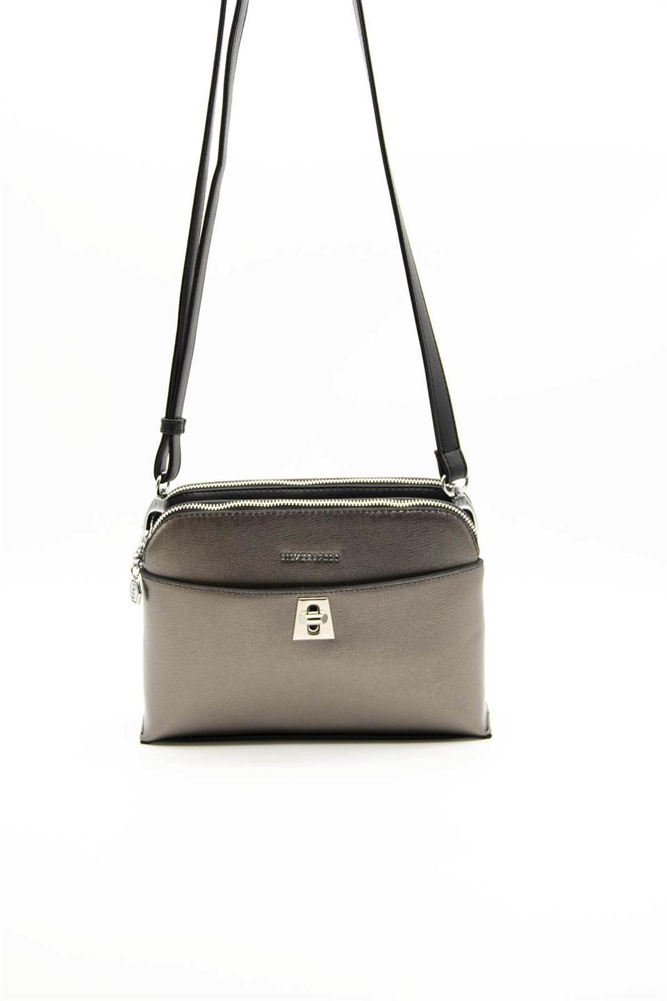 Kadın Çapraz Çanta Platin - Siyah SP623 Silver & Polo