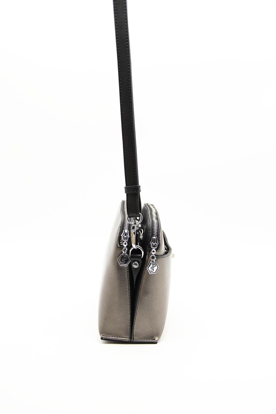Kadın Çapraz Çanta Platin - Siyah SP623 Silver & Polo