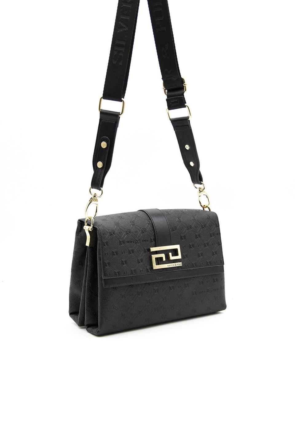 Kadın Çapraz Çanta Siyah - Siyah SP1009 Silver & Polo
