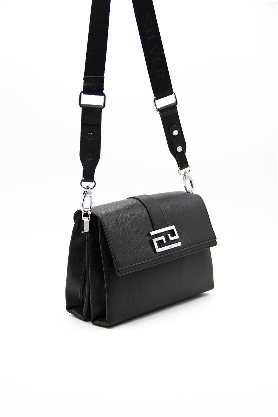 Kadın Çapraz Çanta Siyah - Siyah SP1009 Silver & Polo