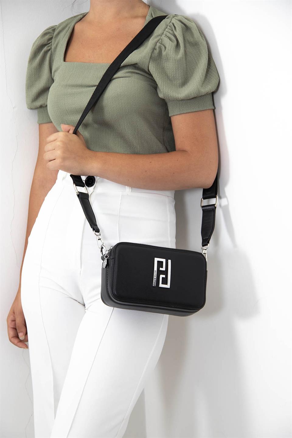 Kadın Çapraz Çanta Siyah - Siyah SP1078 Silver & Polo