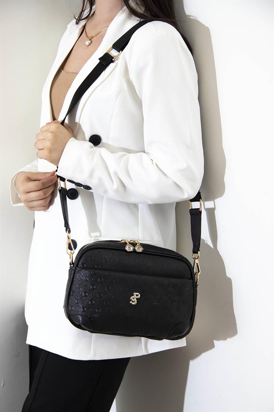 Kadın Çapraz Çanta Siyah - Siyah SP1094 Silver & Polo