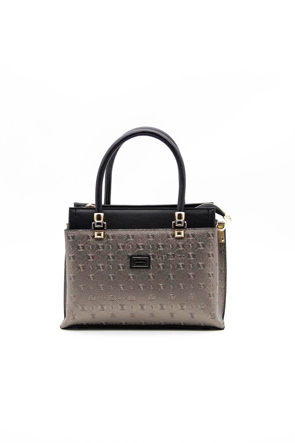 Kadın El Çantası Platin - Siyah SP826 Silver & Polo