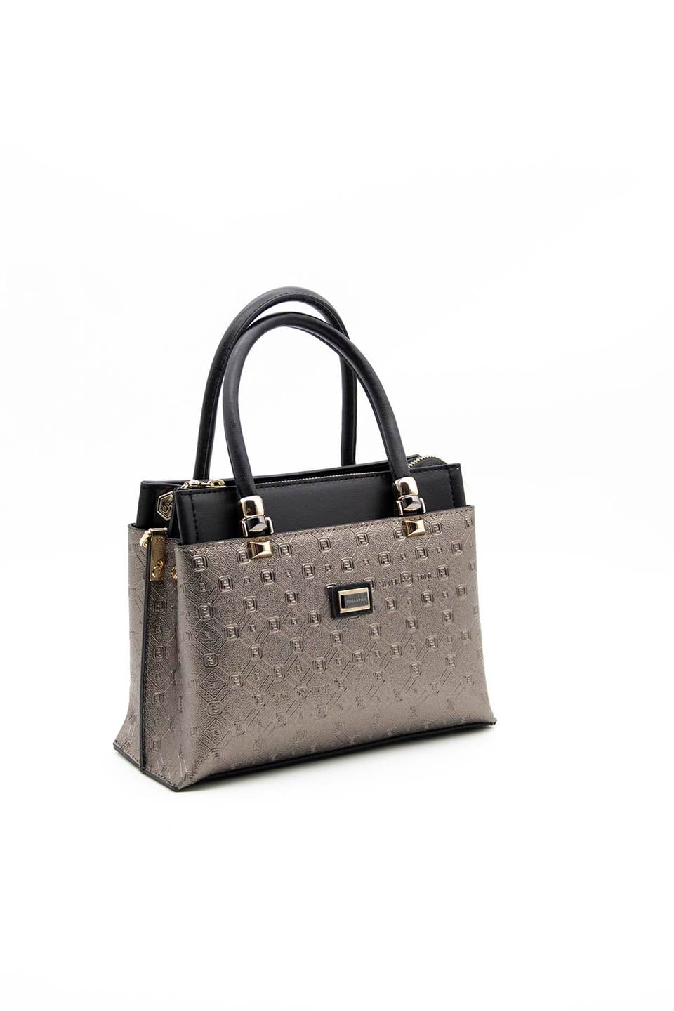 Kadın El Çantası Platin - Siyah SP826 Silver & Polo