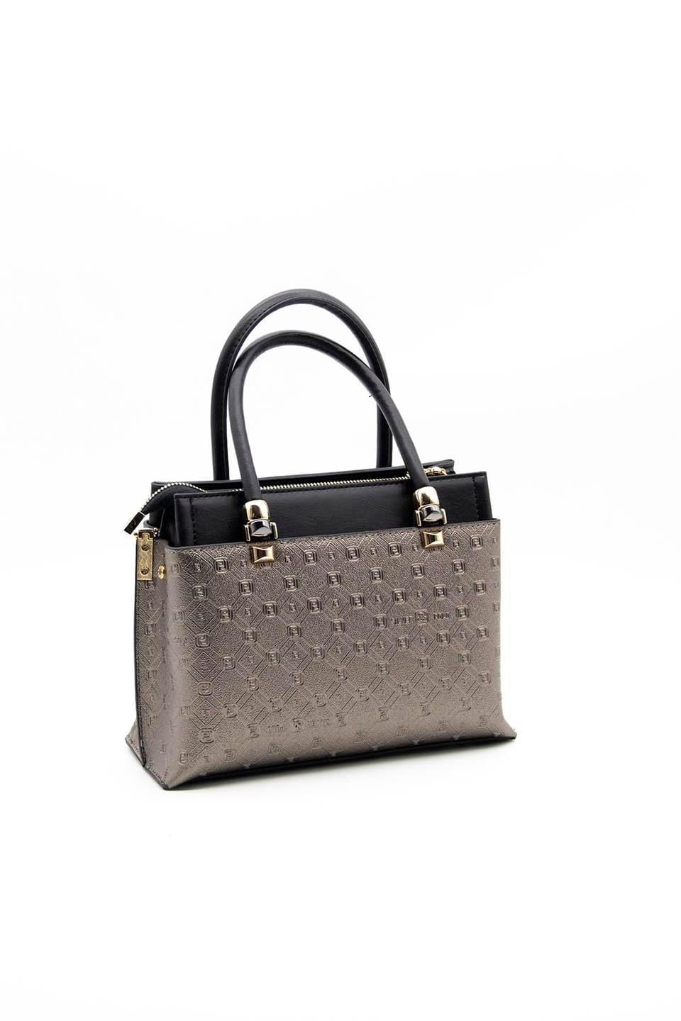 Kadın El Çantası Platin - Siyah SP826 Silver & Polo