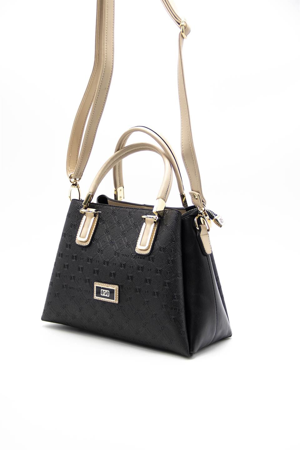 Kadın El Çantası Siyah - S.nut SP1082 Silver & Polo