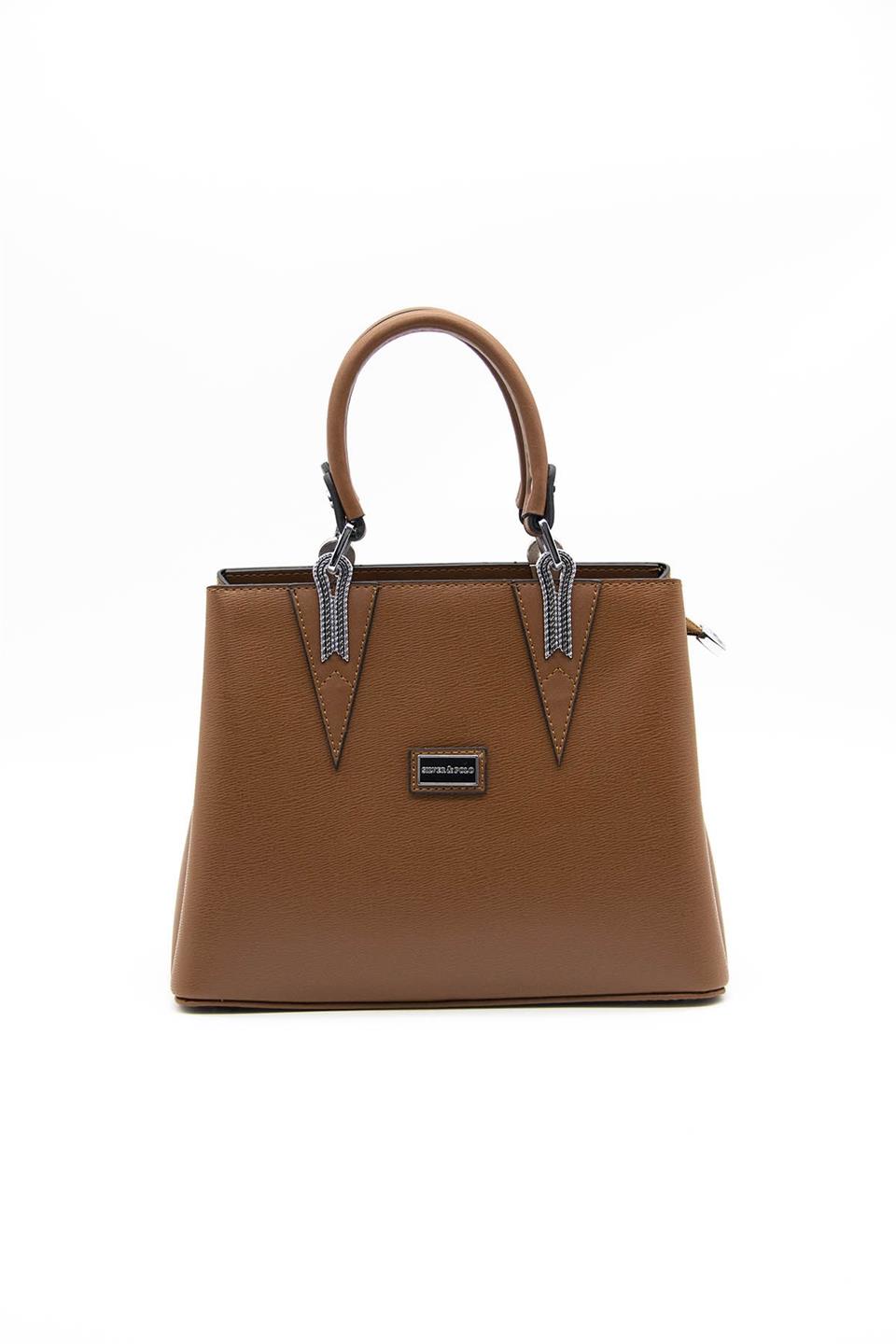 Kadın El Çantası Taba - Taba SP1081 Silver & Polo