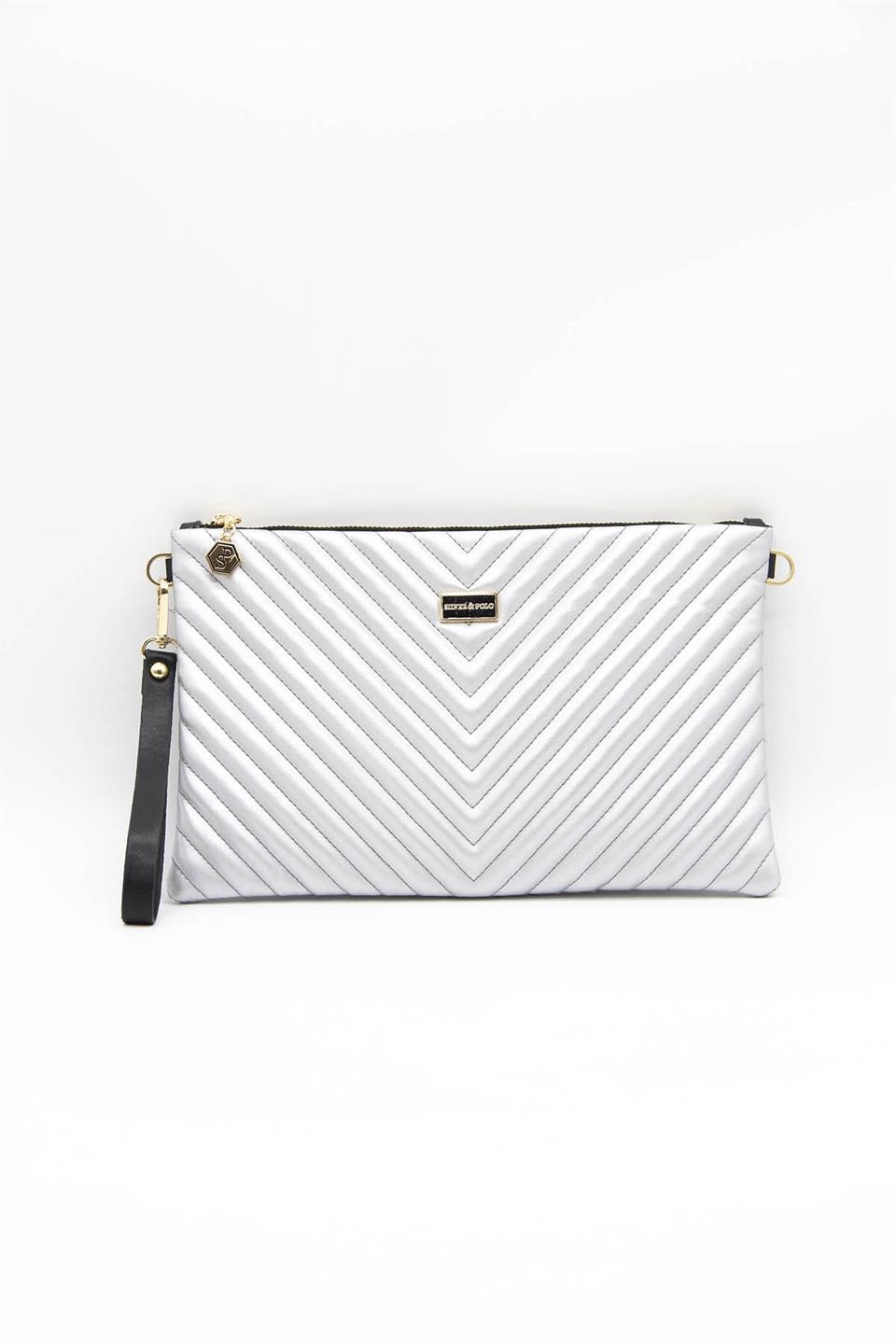 Kadın Portföy & Clutch A.gümüş - A.gümüş SP1034 Silver & Polo