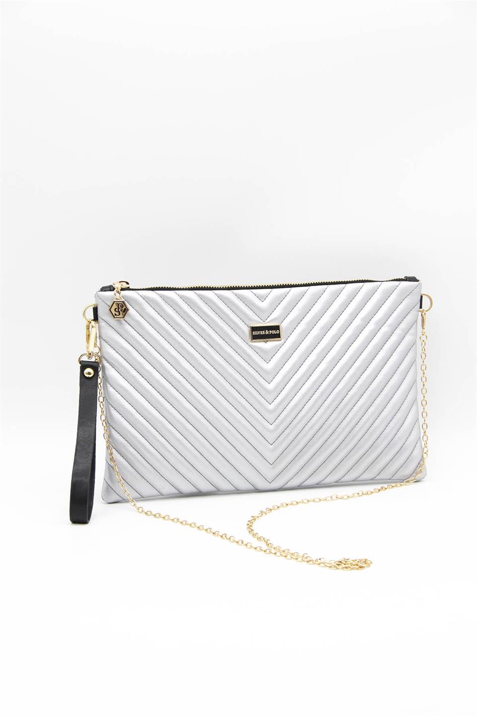 Kadın Portföy & Clutch A.gümüş - A.gümüş SP1034 Silver & Polo