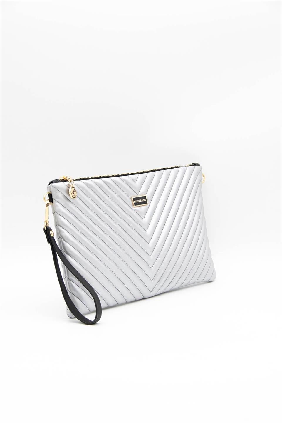 Kadın Portföy & Clutch A.gümüş - A.gümüş SP1034 Silver & Polo