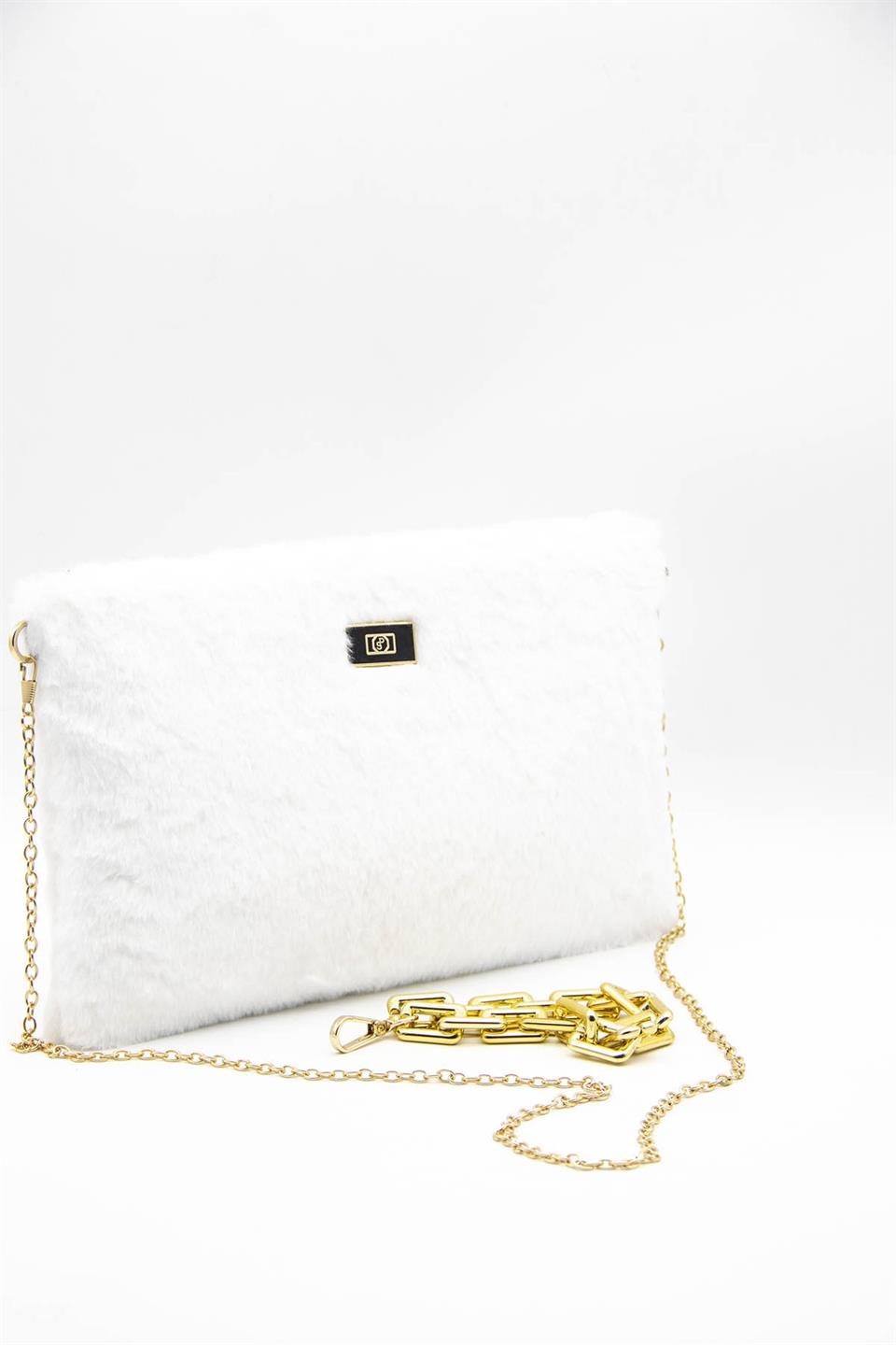 Kadın Portföy & Clutch Beyaz - Beyaz SP1034 Silver & Polo