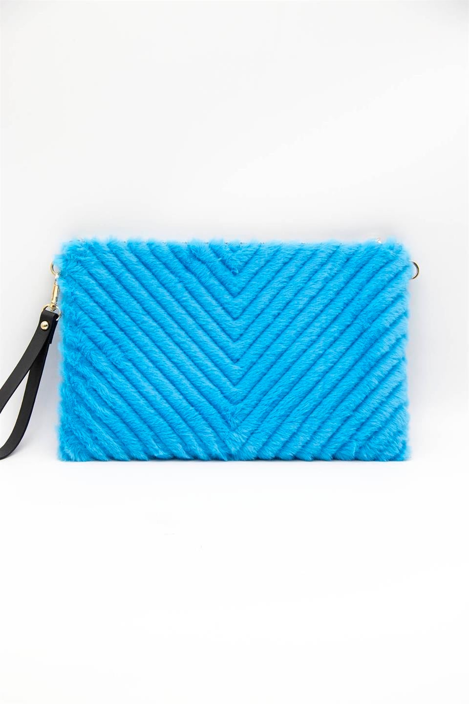 Kadın Portföy & Clutch Mavi SP1034 Silver & Polo
