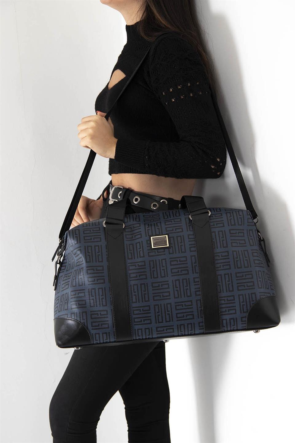 Kadın Seyahat Çantası Laci - Siyah SP873 Silver & Polo
