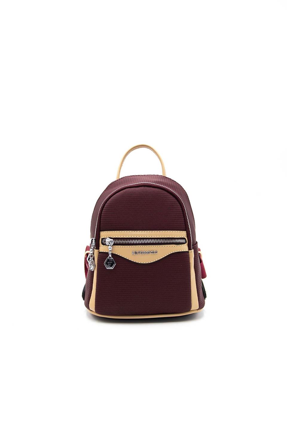 Kadın Sırt Çantası Bordo - Nut SP983 Silver & Polo