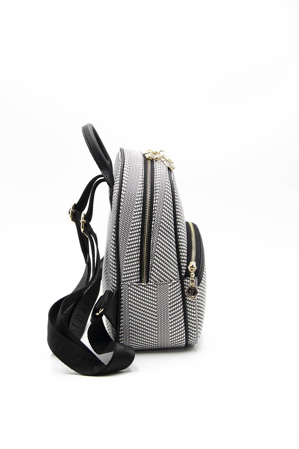 Kadın Sırt Çantası Siyah Beyaz - Siyah SP945 Silver & Polo