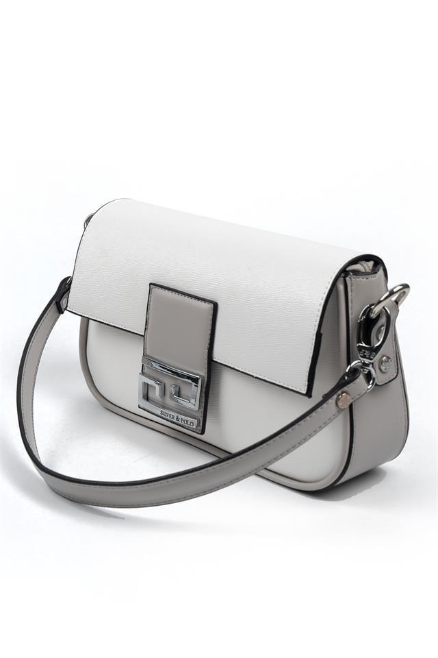 SP1179-M105Silver & PoloOmuz ÇantasıSilver & Polo SP1179 Kadın Omuz Çantası Beyaz-A.Gri