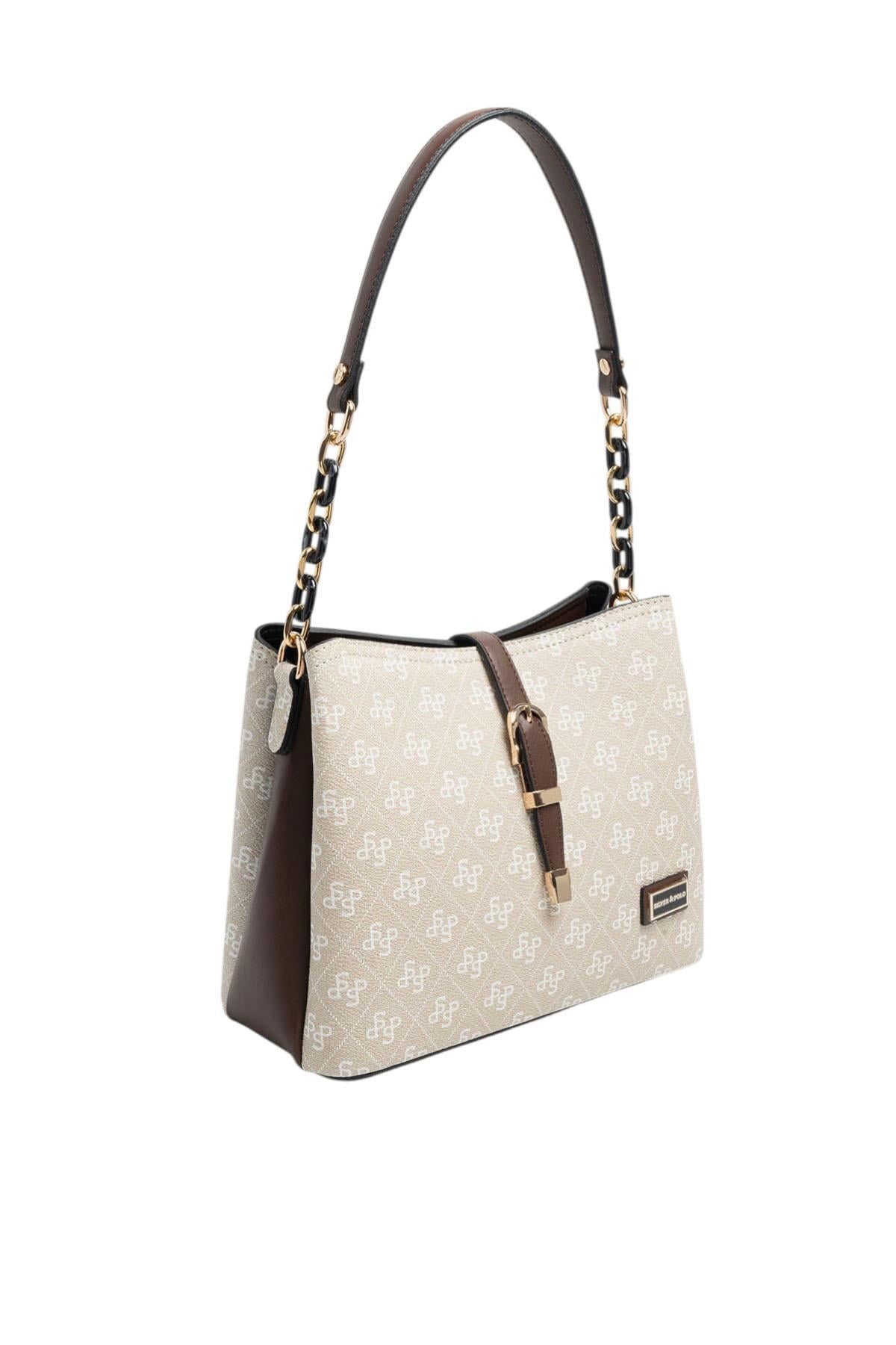 SP974-M178Silver & PoloOmuz ÇantasıSilver & Polo SP974 Kadın Omuz Çantası Taş-Kahve
