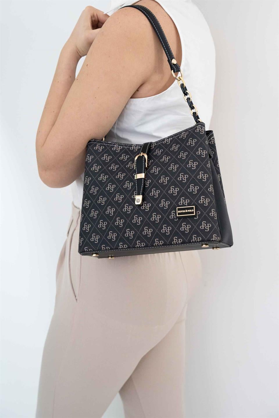 SP974-M178Silver & PoloOmuz ÇantasıSilver & Polo SP974 Kadın Omuz Çantası Füme-Siyah