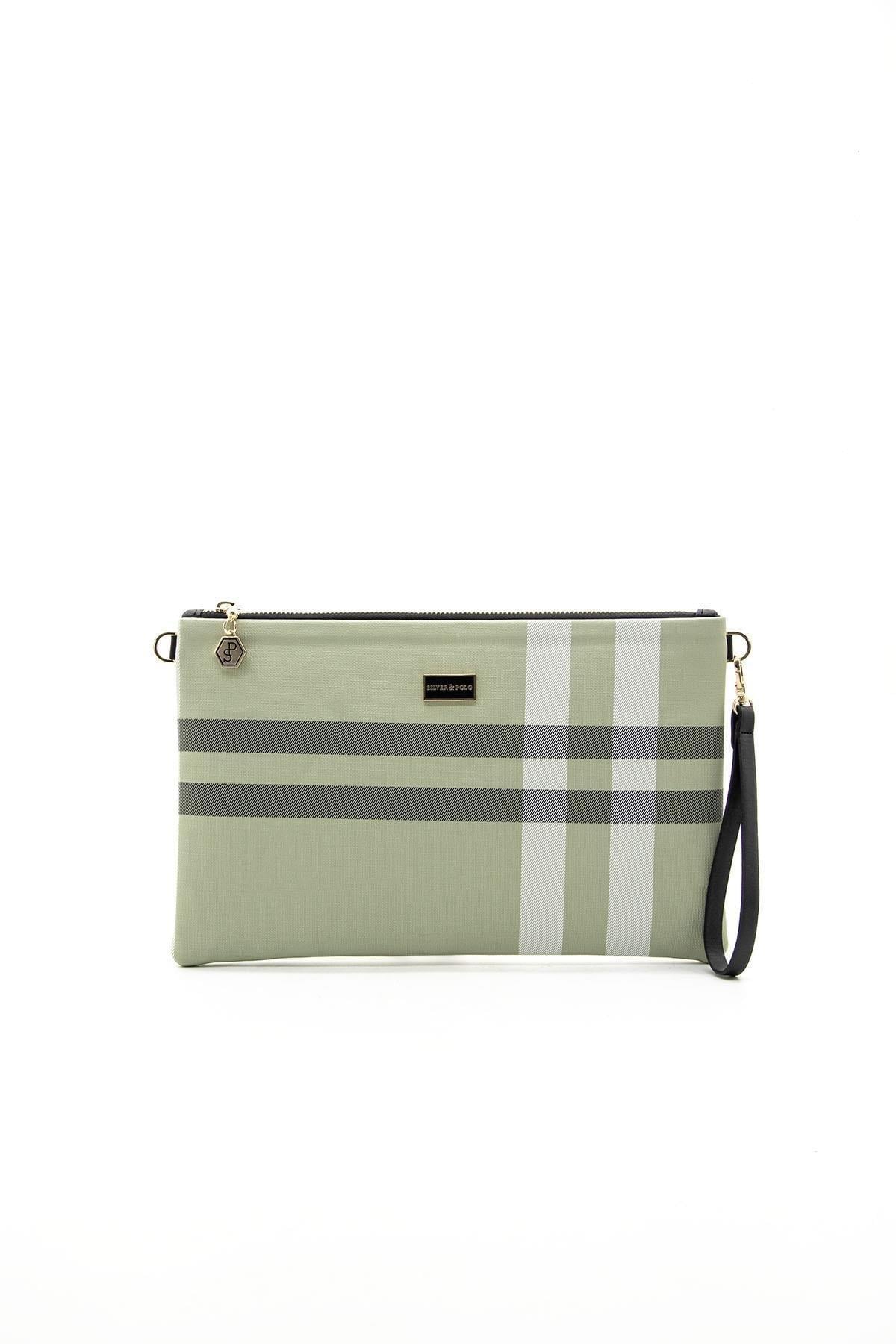 Silver & Polo A.Yeşil - Kemik SP1034 Kadın Portföy & Clutch