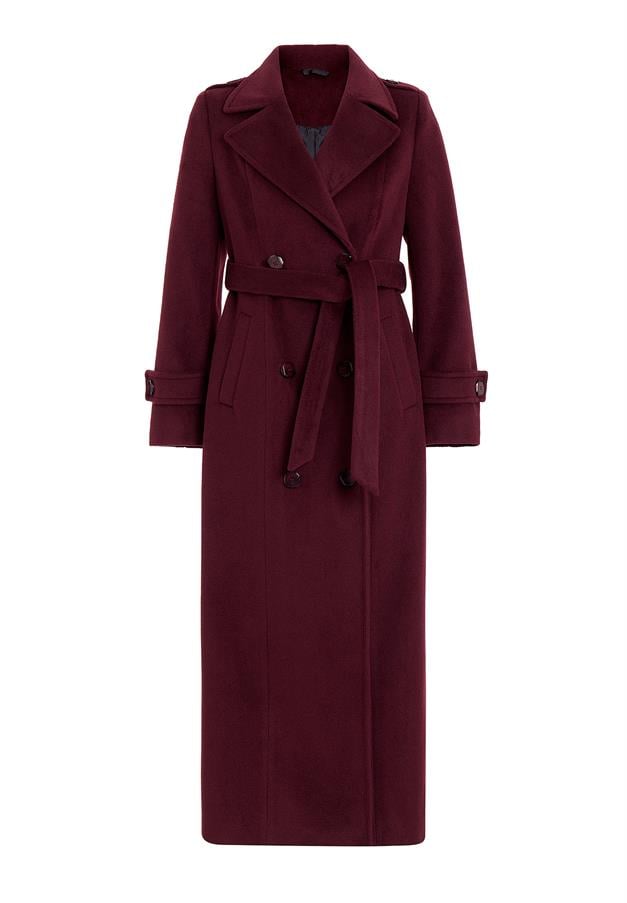 معطف طويل مزدوج الصدر مع تفاصيل الكتف دامسون 3056