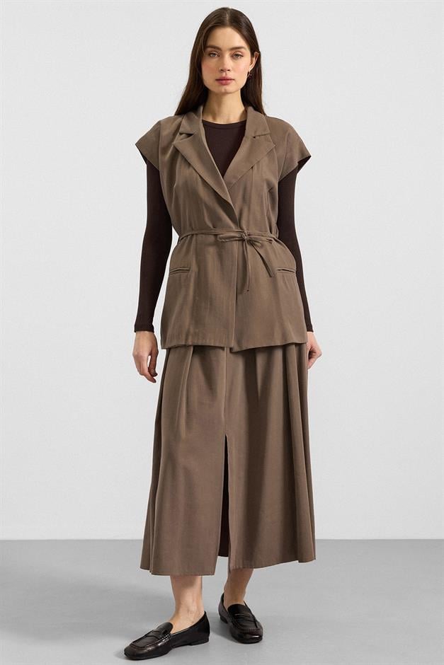 Bağcık Kapamalı Modal Yelek HAKİ 8286