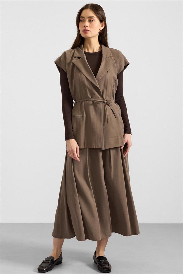 Bağcık Kapamalı Modal Yelek HAKİ 8286