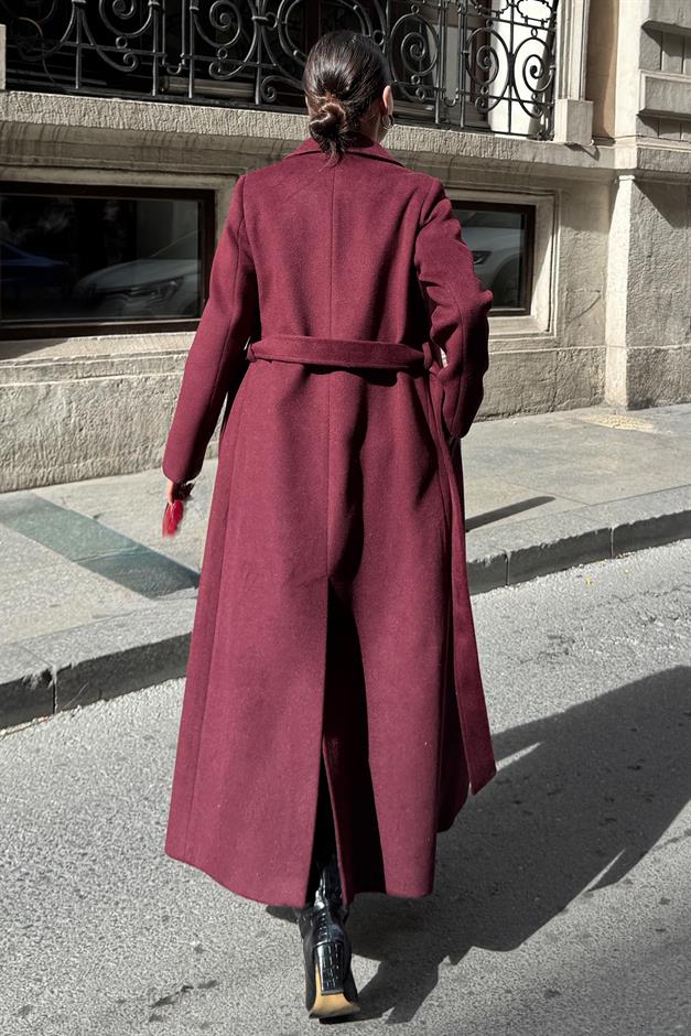 معطف متوسط الطول ذو ياقة جاكيت وصديرية مزدوجة دامسون 3094