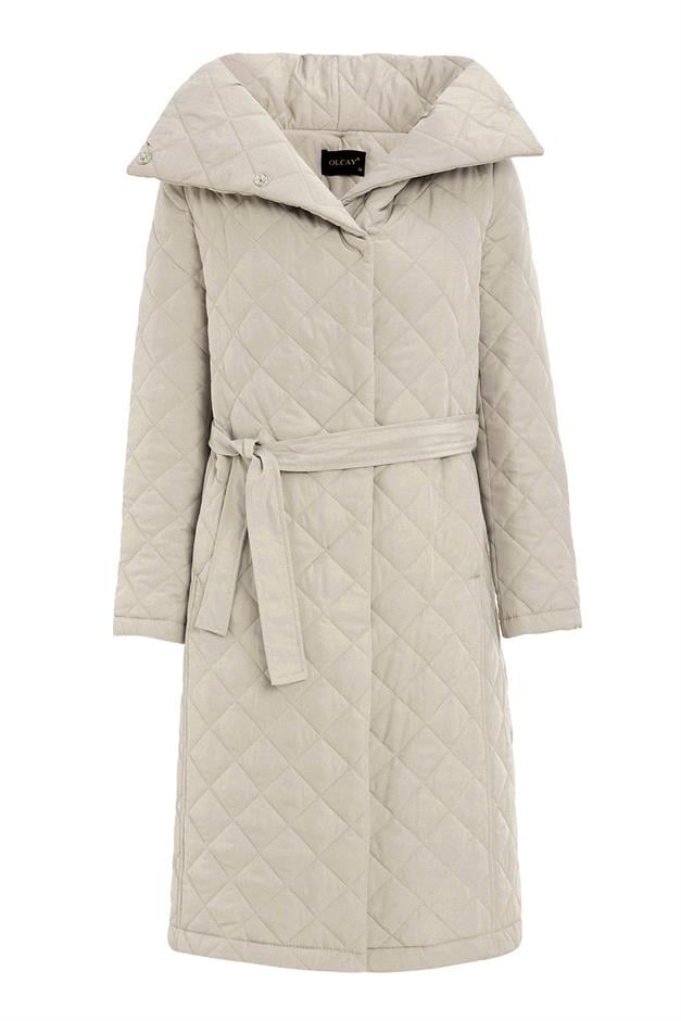 معطف مبطن قابل للإزالة مع غطاء رأس وياقة مطوية لأسفل حجر 6792