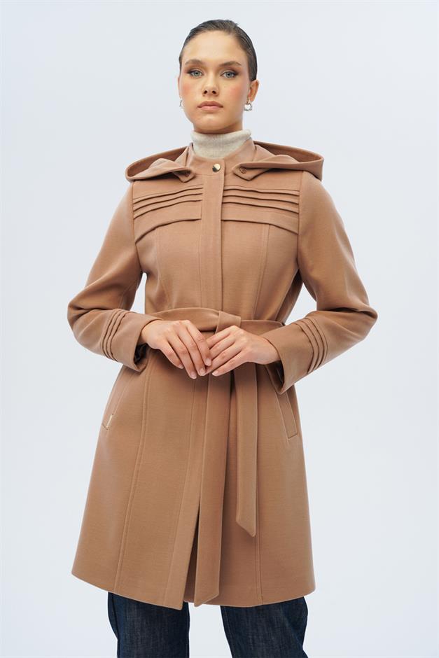 معطف قابل للفصل بغطاء رأس ومضلع ومفصل كامل 3126