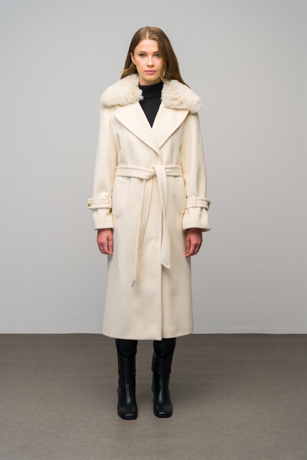 معطف فروي كبير الحجم بأكمام منخفضة وقابل للفصل وحدة التحكم الإلكترونية 3067