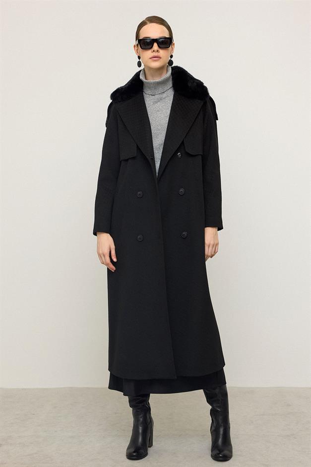 معطف من الفرو القابل للإزالة بتصميم ذاتي، إصدار محدود أسود 3127