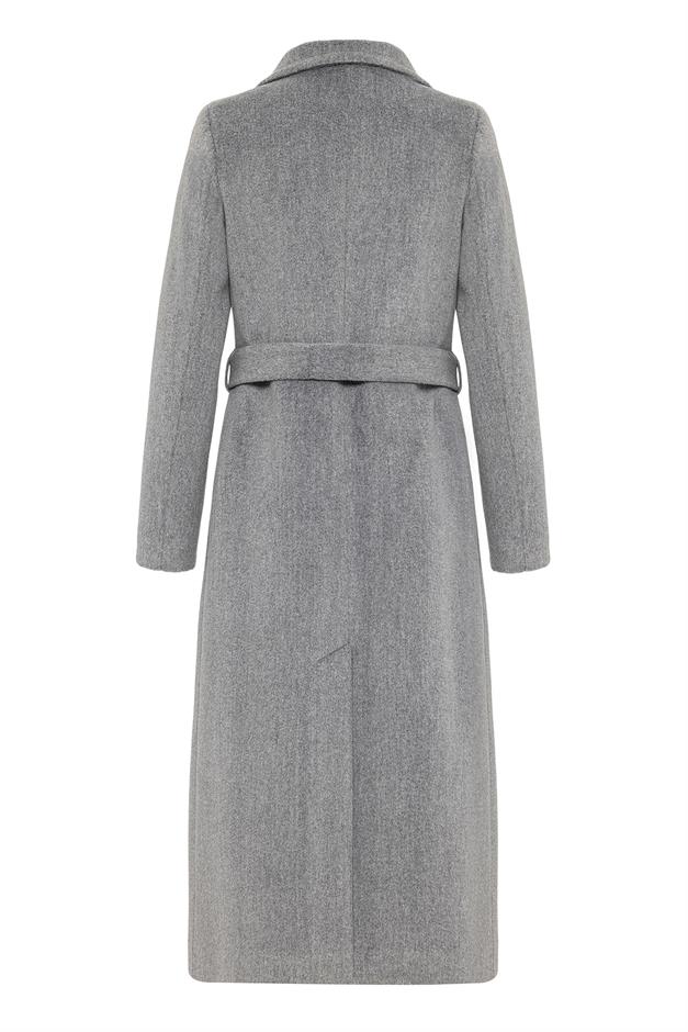 Snap-Front Waist-Tied Exclusive Coat A.GRI 3057