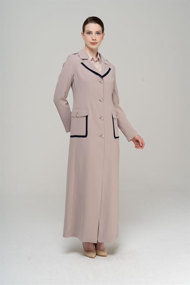 Erkek Yaka Torba Cepli Apolet ve Garni Detaylı Astarlı Pardesü TAŞ 6577