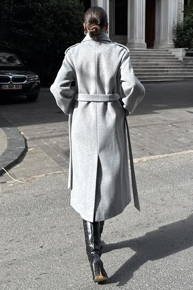 Premium Coat with Shirt Collar Point Stitch Detail A.GRI 3125