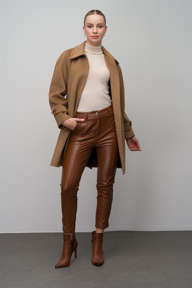 Shirt Collar Raglan Sleeve Plus Size Coat K. KAMEL 3079