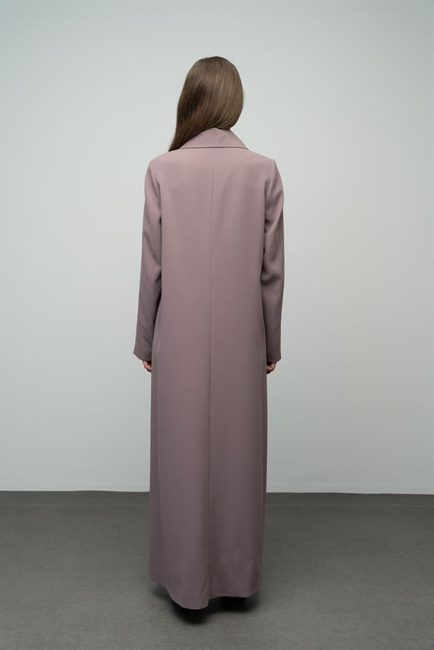 Gömlek Yaka Robadan Kuplu Büyük Beden Astarlı Pardesü VİZON 6616