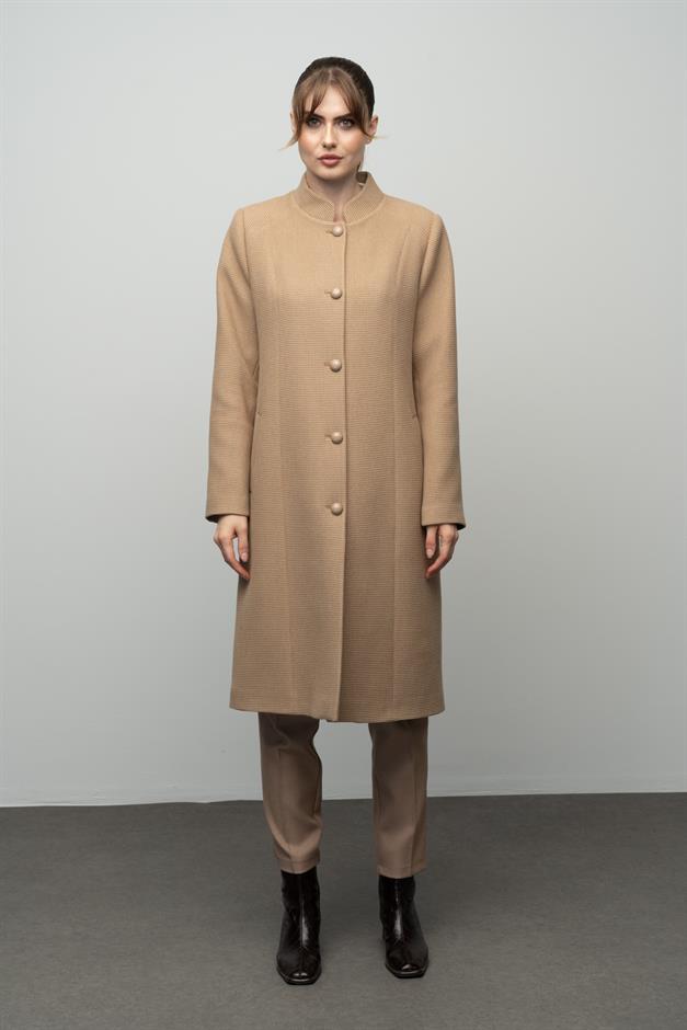 معطف منقوش بياقة الجد كامل 3024