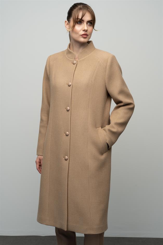 معطف منقوش بياقة الجد كامل 3024