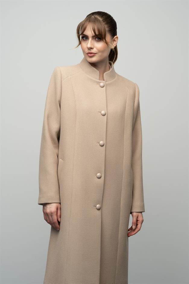 معطف منقوش بياقة الجد حجر 3024