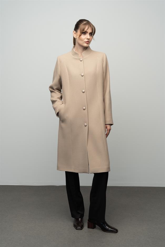 معطف منقوش بياقة الجد حجر 3024