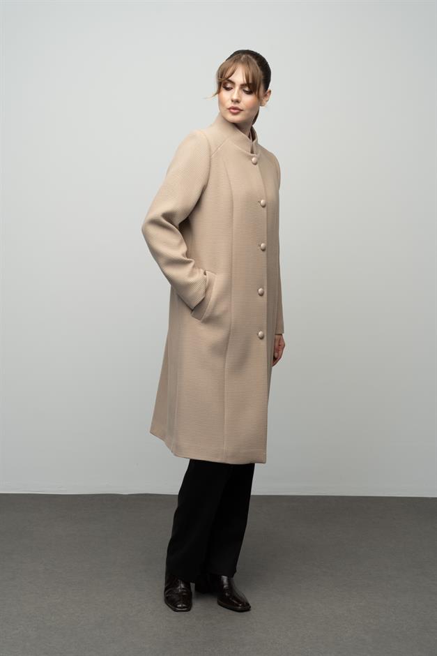 معطف منقوش بياقة الجد حجر 3024