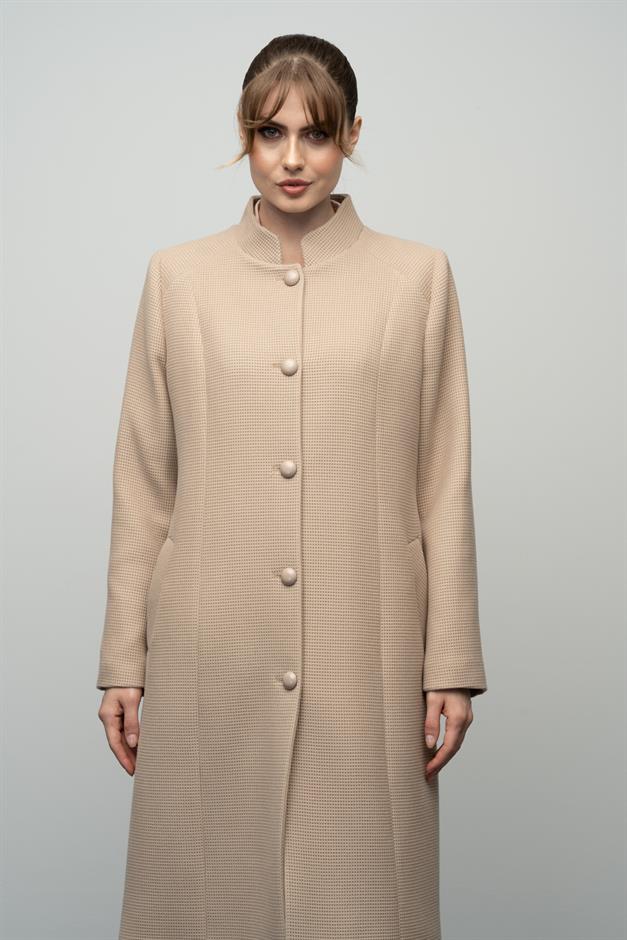 معطف منقوش بياقة الجد حجر 3024