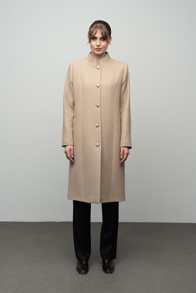 معطف منقوش بياقة الجد حجر 3024