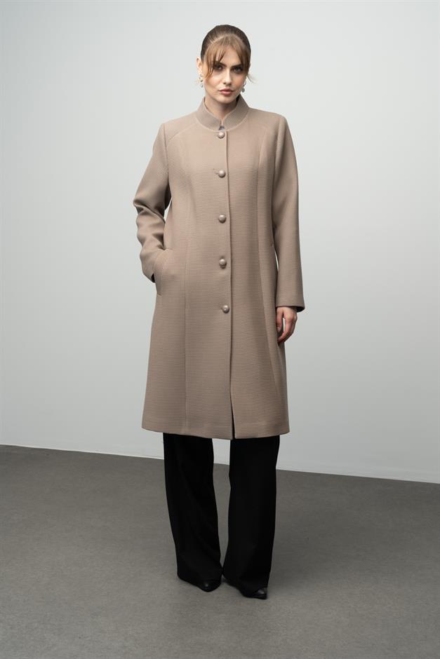 معطف منقوش بياقة الجد فيزون 3024