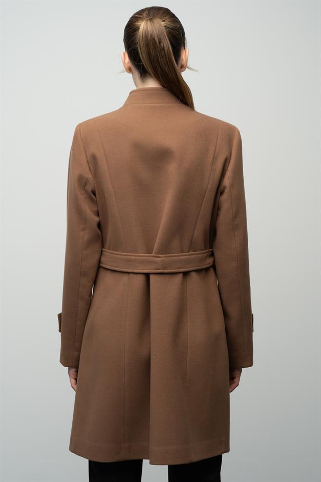 معطف جدي مضلع مفصل التبغ 3999