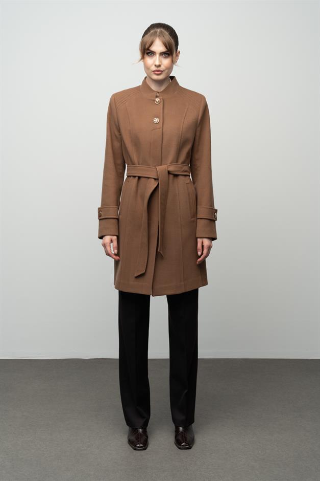 معطف جدي مضلع مفصل التبغ 3999