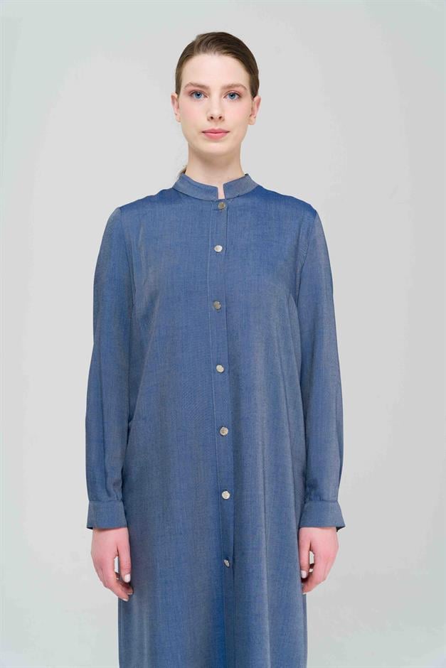 Hakim Yaka Uzun Tunik MAVİ 9826