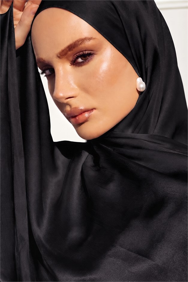 İpek Organze Abiye Şal SİYAH 105